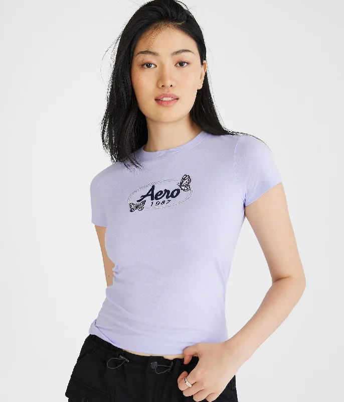 Aeropostale Butterfly Oval Graphic Tee