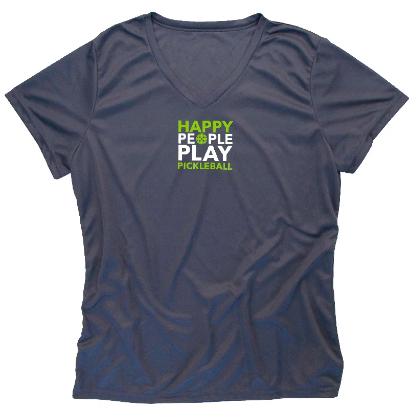 Happy People Play Pickleball Ladies T-Shirt - Performance Dri-Fit