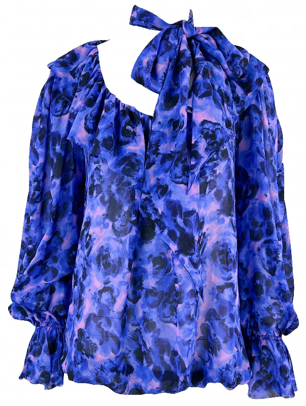 Dries Van Noten Contera Blouse in Blue