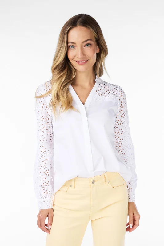 Esqualo Off White Embroidery Blouse