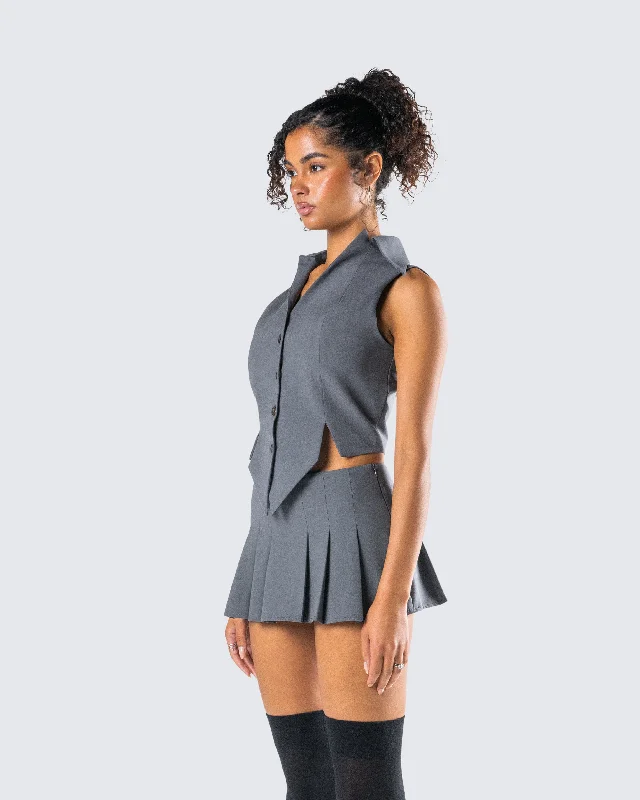 Metin Charcoal Sleeveless Shirt