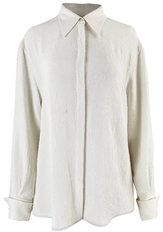 Proenza Schouler Crinkle Blouse in Cream