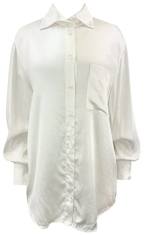 Raquel Allegra Silk Blouse in Washed White