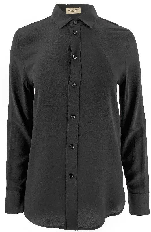 Saint Laurent Silk Blouse in Black