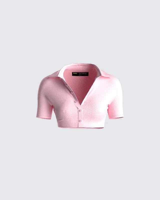 Seraphina Pink Collared Shirt