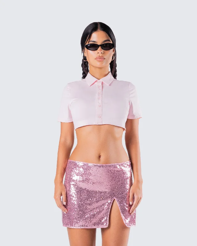 Seraphina Pink Collared Shirt