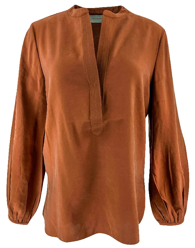 Silvia Tcherassi Triora Blouse in Cacao