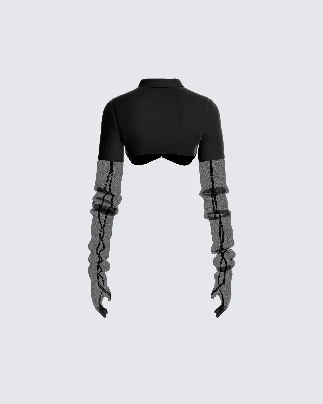 Sora Black Shirt & Gloves