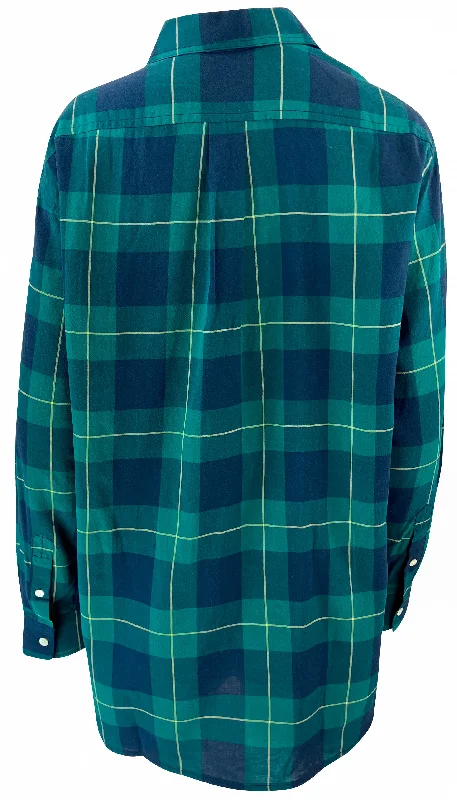 Toteme Tartan Check Shirt in Green and Navy