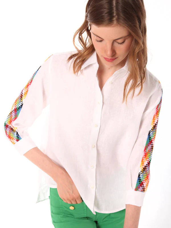 Vilagallo White Sara White Linen Shirt