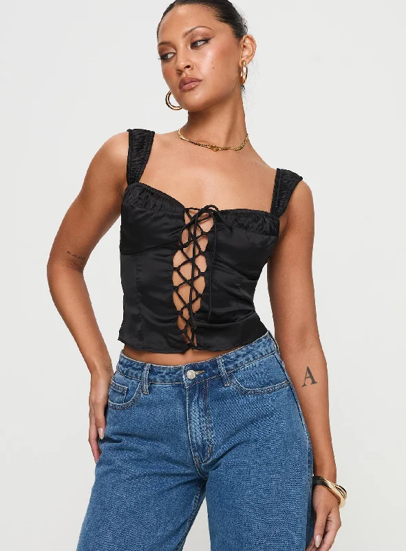 Arvelin Corset Top Black