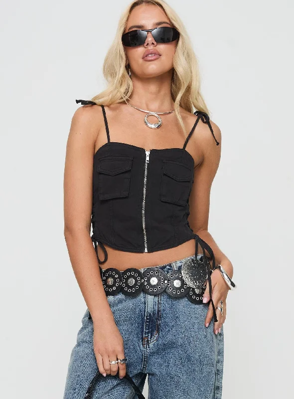 Dalloren Denim Cargo Top Black