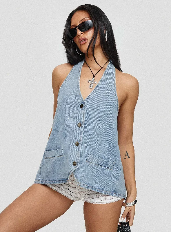 Hills Halter Washed Blue