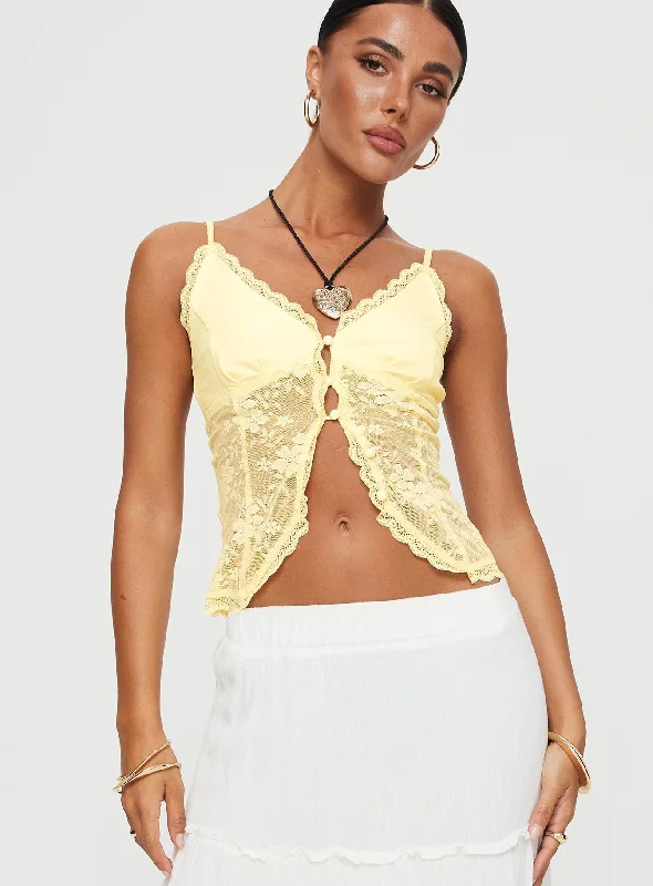 Juliana Top Light Yellow Lace