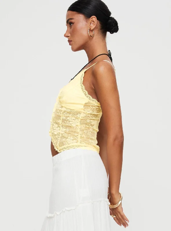 Juliana Top Light Yellow Lace