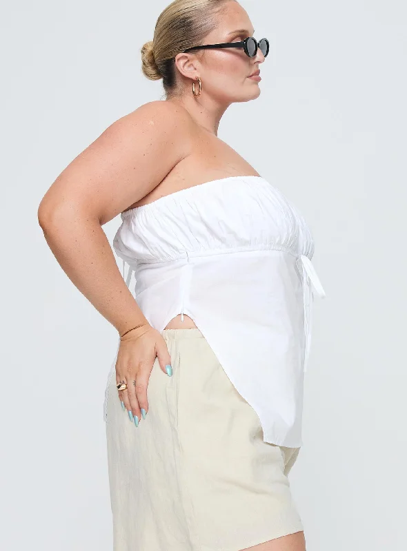 Kiji Strapless Top White Curve