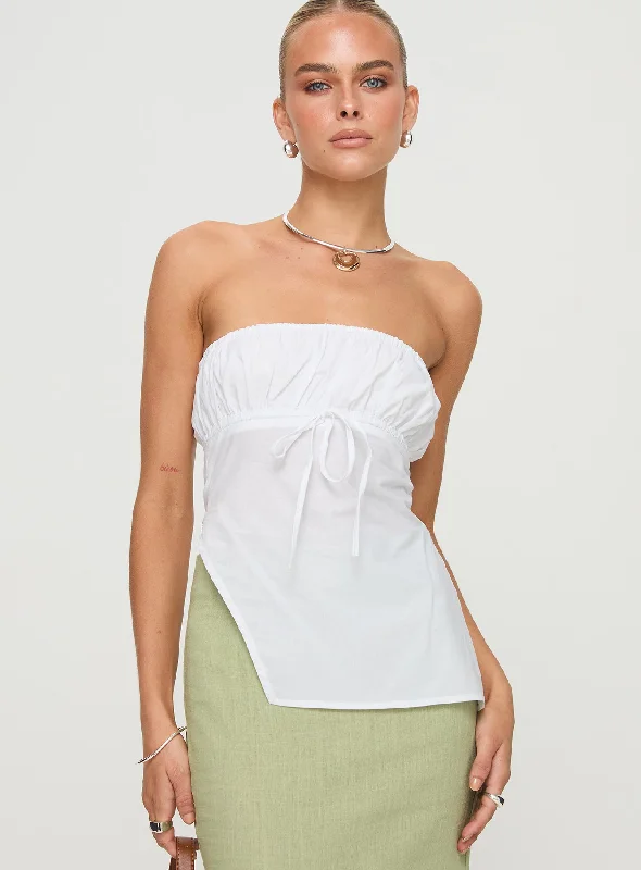 Kiji Strapless Top White