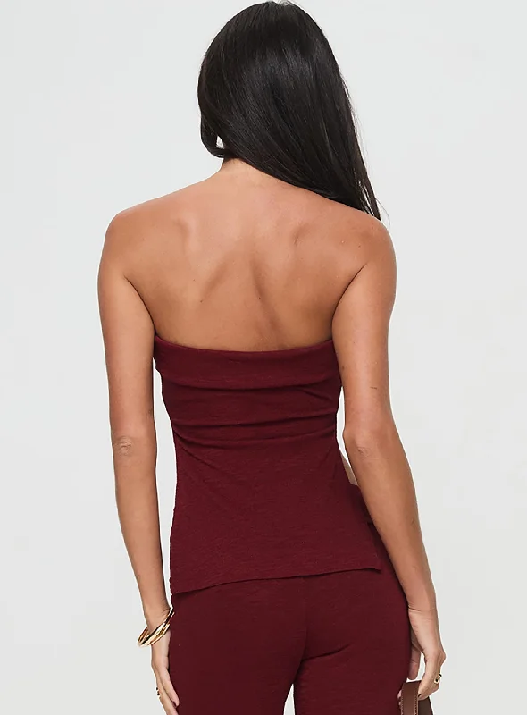 Laurenita Longline Tube Top Burgundy