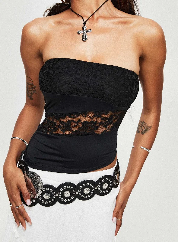 Leary Strapless Top Black