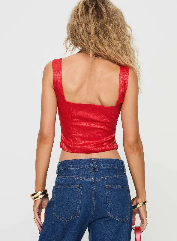 Loyal Heart Corset Top Red