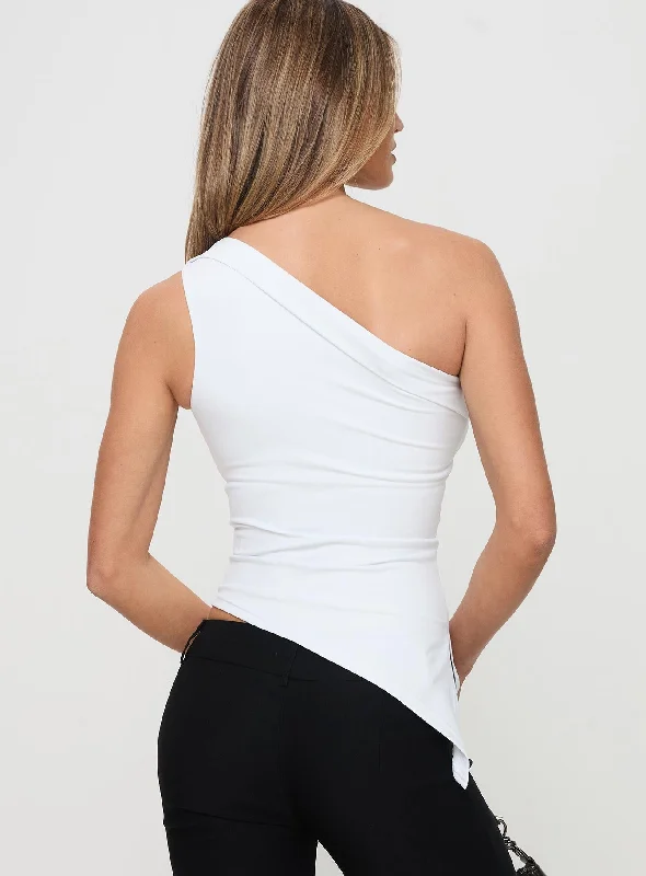 Lunah One Shoulder Top White