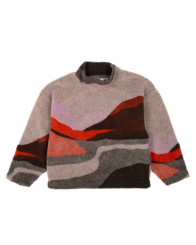 Space Sweater Landscape Teddy Fleece Multi