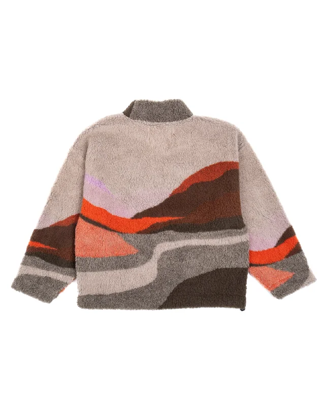 Space Sweater Landscape Teddy Fleece Multi