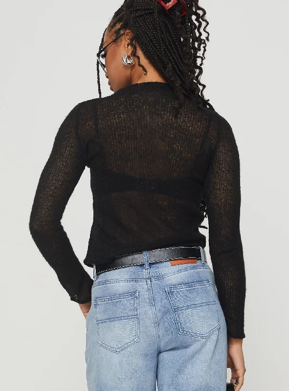 Mayikie Long Sleeve Top Black