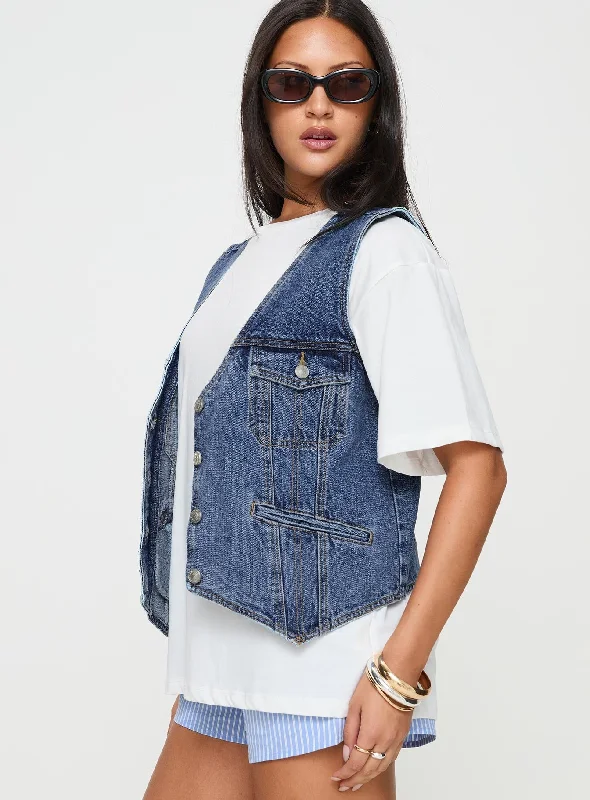 Neils Oversized Denim Vest Denim