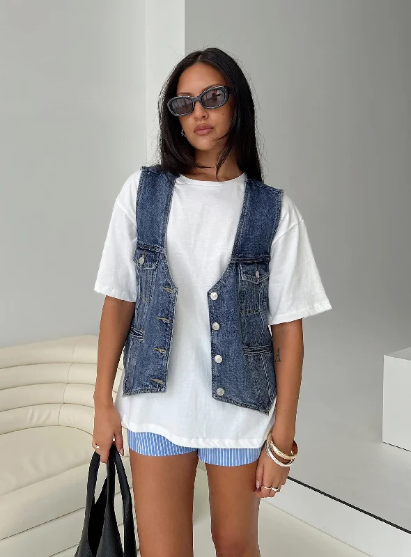 Neils Oversized Denim Vest Denim