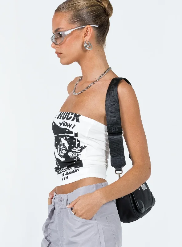 Punk Rock Strapless Top White