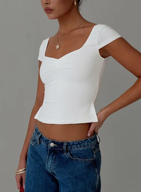 Rehna Short Sleeve Top White