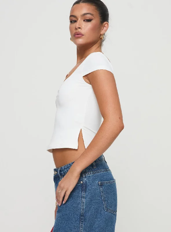 Rehna Short Sleeve Top White