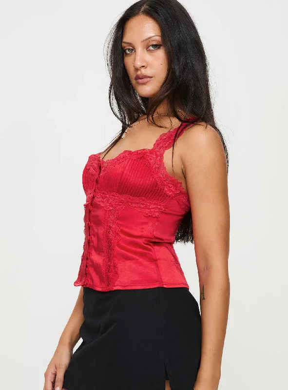 Stilling Lace Top Red