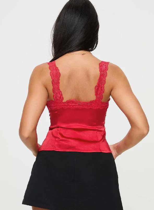 Stilling Lace Top Red