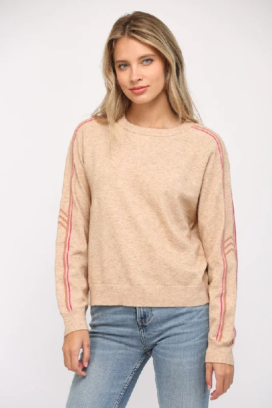 Stripe Detail Crew Neck Sweater