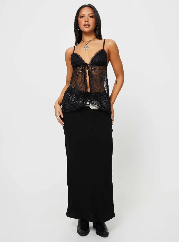 Symone Lace Cami Top Black