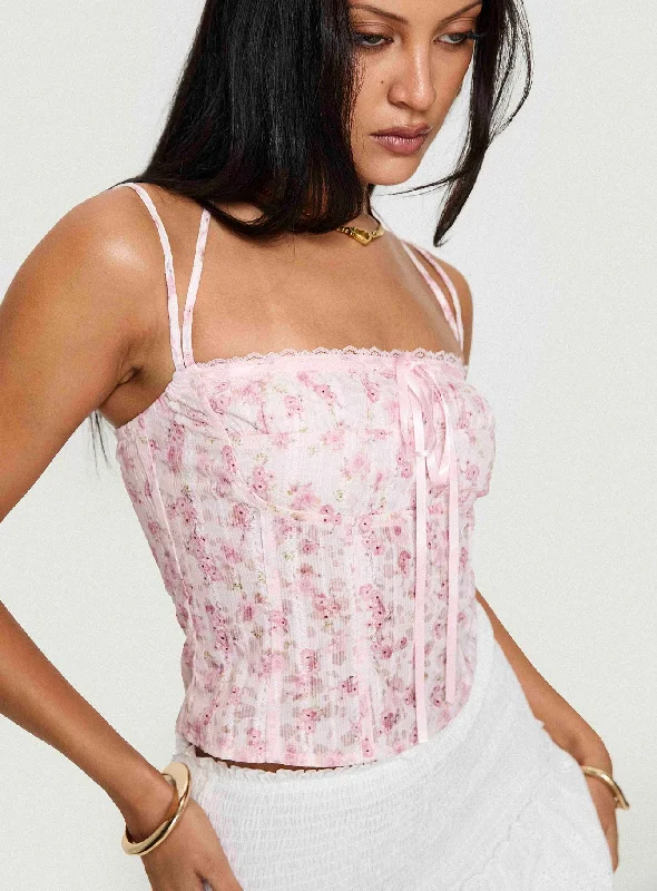 Trynia Top Pink Floral