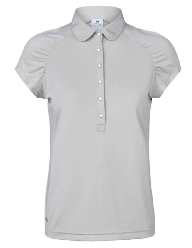 Ariana Cap Sleeve Polo Shirt In Sahara