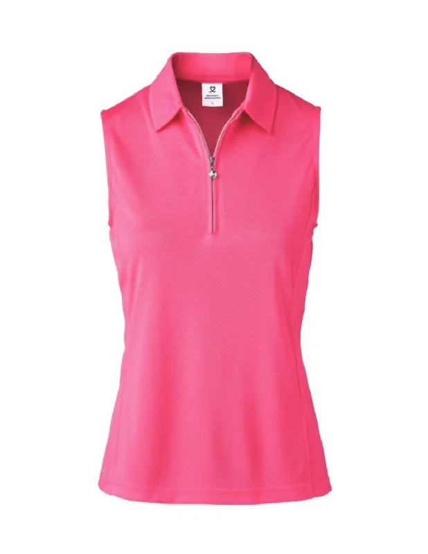 Macy Sleeveless Polo Shirt In Fruit Punch