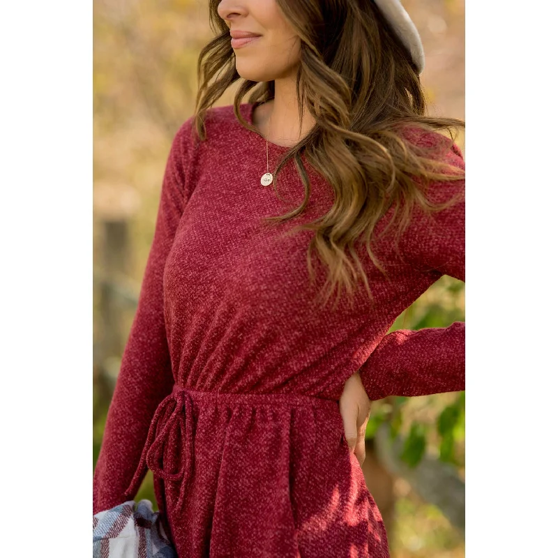 Simple Tie Sweater Dress