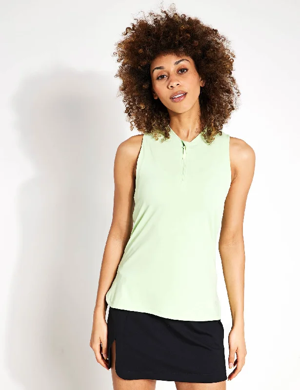 Fitted Half Zip Vest - Pale Green