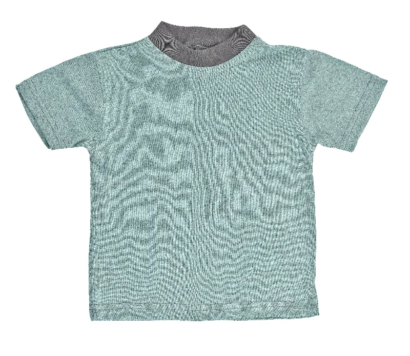 Short Sleeve Crewneck Ringer Tee | 50/50 Heathered Seafoam