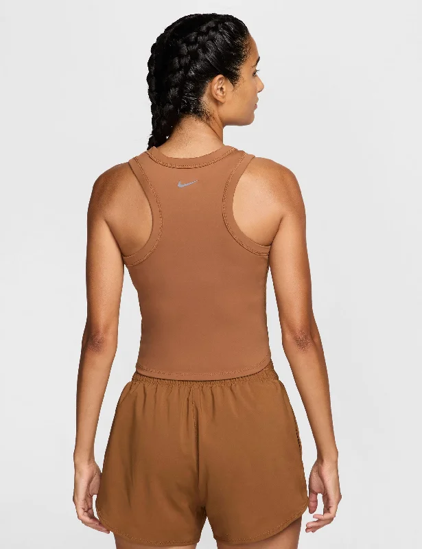 One Fitted Dri-FIT Cropped Tank Top - Light British Tan/Black