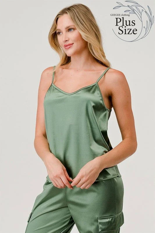 GeeGee Plus Satin Tank Top