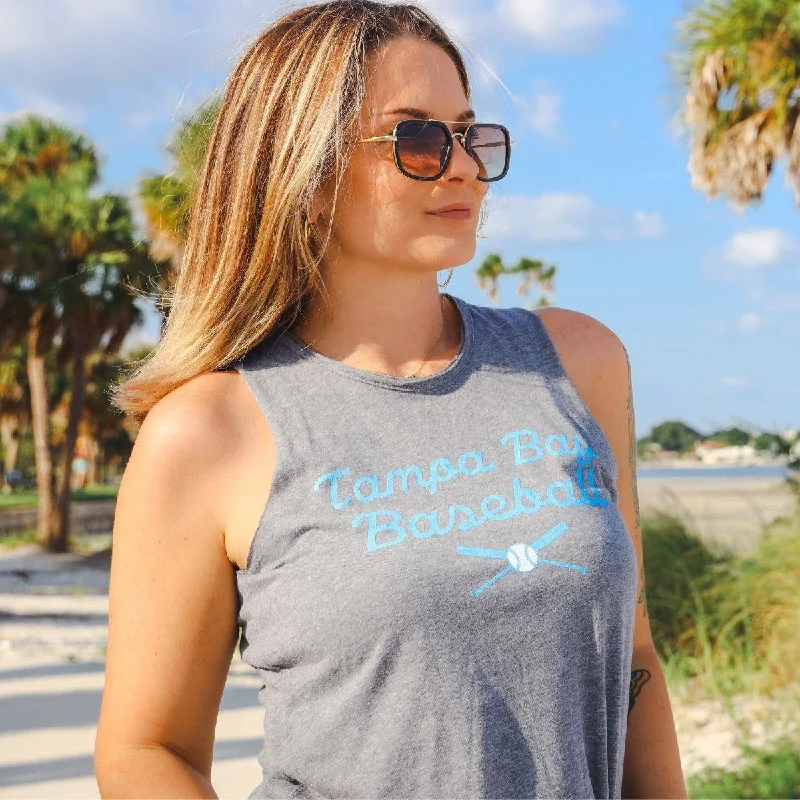 Sportiqe Women's Grey Tampa Bay Baseball Tank Top