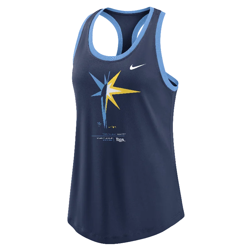 Rays Women's Nike Navy Tech Team Burst Tank Top