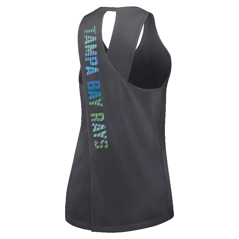 Rays Women's Nike Charcoal Grey City Connect Skateboard Tampa Bay Dri Fit Cross Tank Top