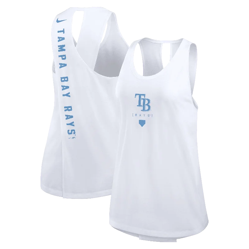 Rays Women's White Team Crossback Tank Top