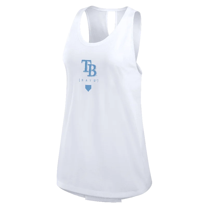 Rays Women's White Team Crossback Tank Top